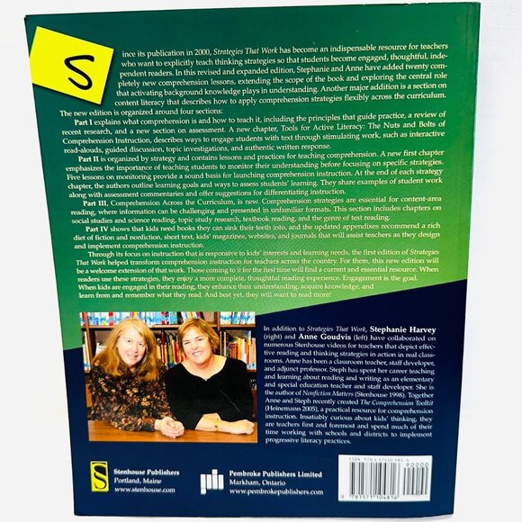 Strategies That Work: Teaching Comprehension Paperback, Stephanie Harvey - Picture 2 of 8